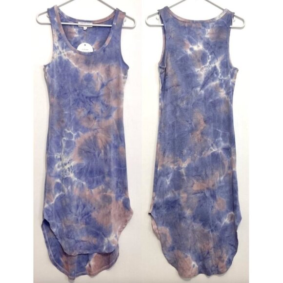 Pink Rose Dresses & Skirts - NEW NWT PINK ROSE Periwinkle Blue Mauve Pink Tie Dye Sleeveless Midi Tank Dress